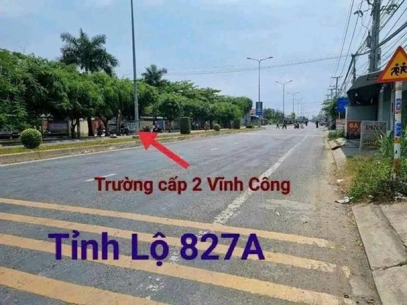 Mặt tiền tỉnh lộ 827A sát bên trường học, cách cổng chào Tp Tân An khoảng 1.7km • 6m x 40m đất thổ, 