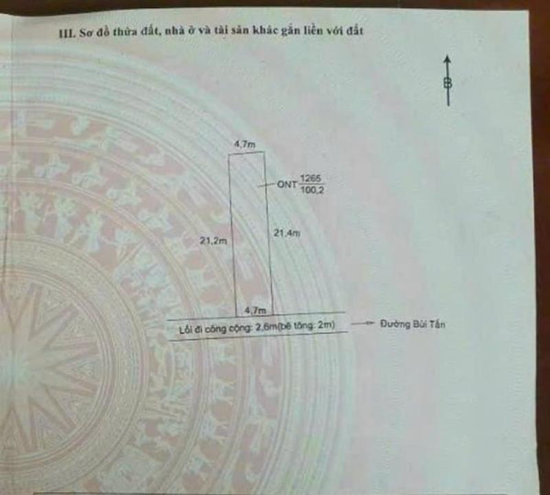 2 lô liền kề hẻm đường Bùi Tấn, xã Nhơn Thạnh Trung, TP Tân An.