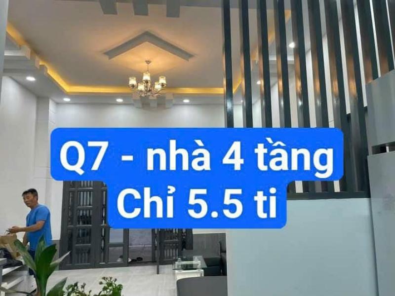 Quận 7- Nhà 4 Tầng Mới Đẹp - Gần Chợ Lý Phục Man - Cạnh KDC Nam Long ( Trần Trọng Cung )