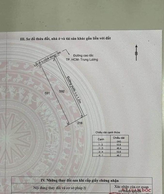 Chính chủ gửi bán 500mv đất cây lâu năm thuộc ấp 1 xã Hướng Thọ Phú, tp Tân An, Long An