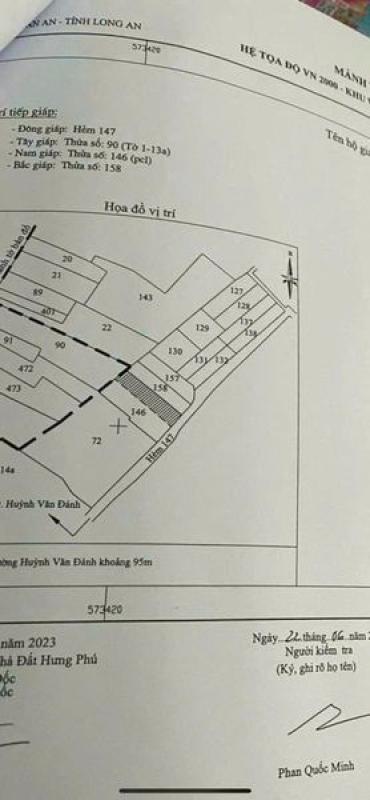 CHÍNH Chủ gửi bán 02 nền hẻm 147 đường Huỳnh Văn Đảnh Phường 3 TPTA Long An