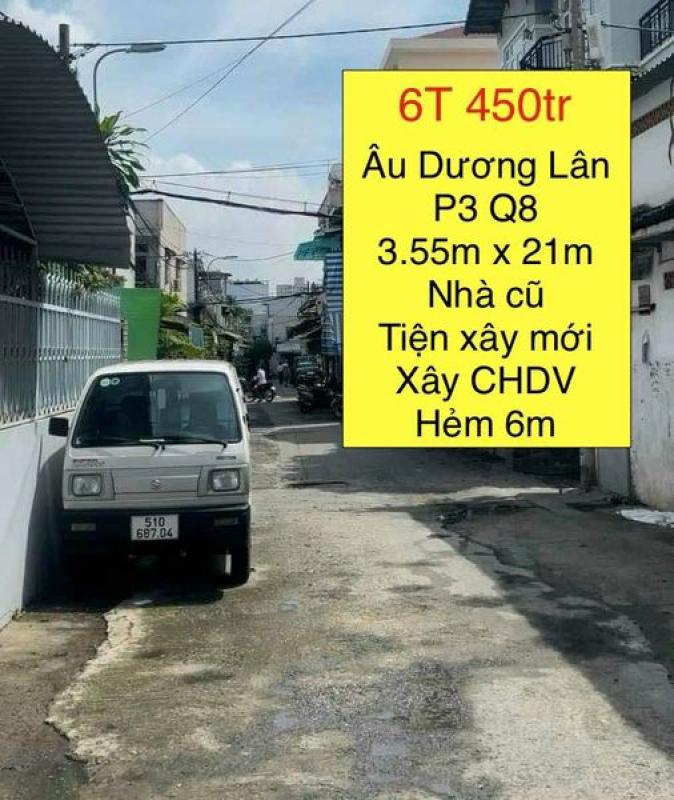 nhà nát tiện xây mới hẻm xe hơi - Âu Dương Lân P3 Q8