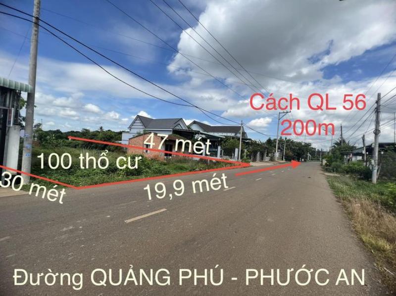 Bán đất đường QUẢNG PHÚ PHƯỚC AN. Thuộc xã ĐÁ BẠC CHÂU ĐỨC. 