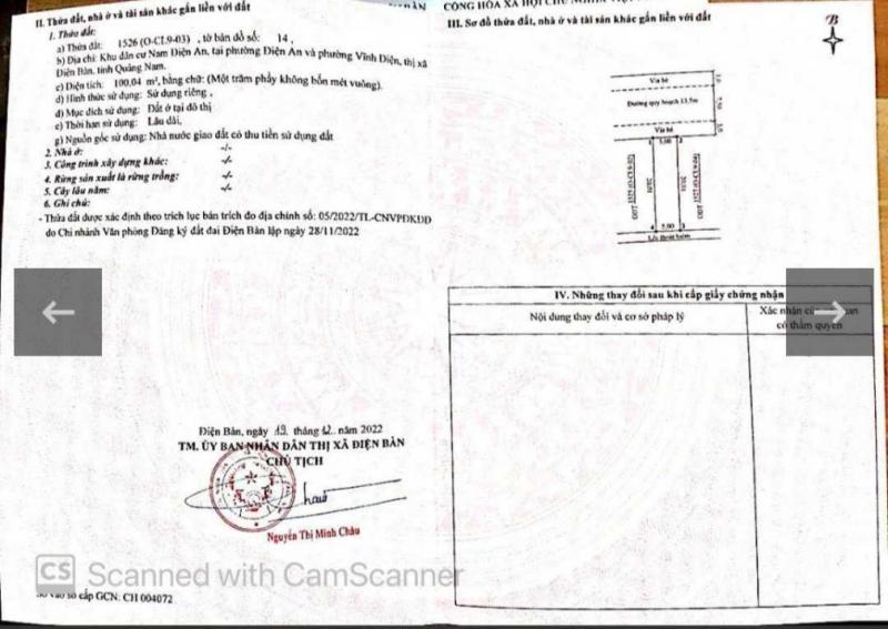 Chính chủ cần bán gấp lô đất KDC Nam Điện An, Vĩnh Điện, Điện Bàn, Quảng Nam, 100m2, giá 20 tr/m2