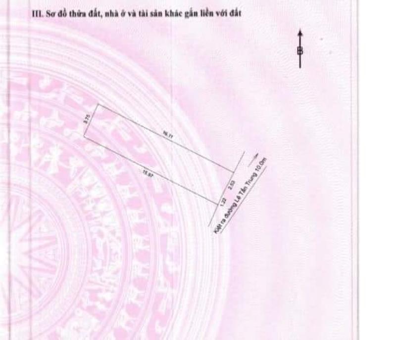 Bán lô đất cách mặt tiền Lê Tấn Trung 10m