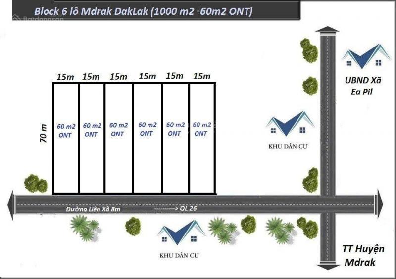 Thanh lý 8 lô đất ngay ubnd xã Eapil, diện tích 899m2 - đất thổ cư giá: 222 triệu, lh: 0934 458 ***