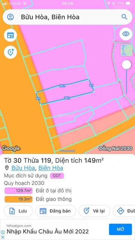 BÁN NHÀ MẶT TIỀN ĐƯỜNG BÙI HỮU NGHĨA 149M2 PHƯỜNG BỬU HOÀ TP. BIÊN HOÀ 0933 791 950