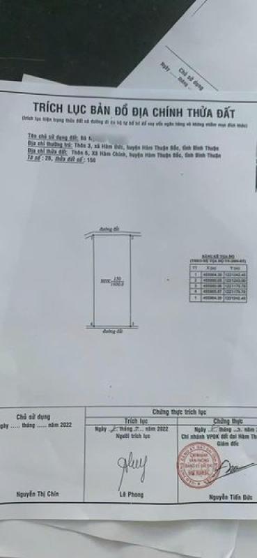 ĐẤT BÁN -THÔN 6 - HÀM CHÍNH - HTB