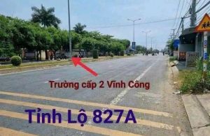 Mặt tiền tỉnh lộ 827A sát bên trường học, cách cổng chào Tp Tân An khoảng 1.7km • 6m x 40m đất thổ, 